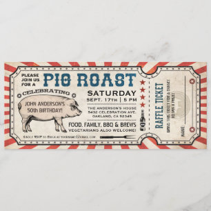 Invitaciones para entradas para el asado de cerdo 