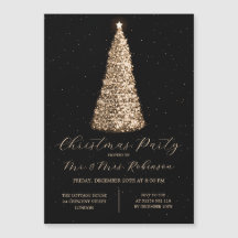 Invitaciones para esparkle de árbol de oro de Glam