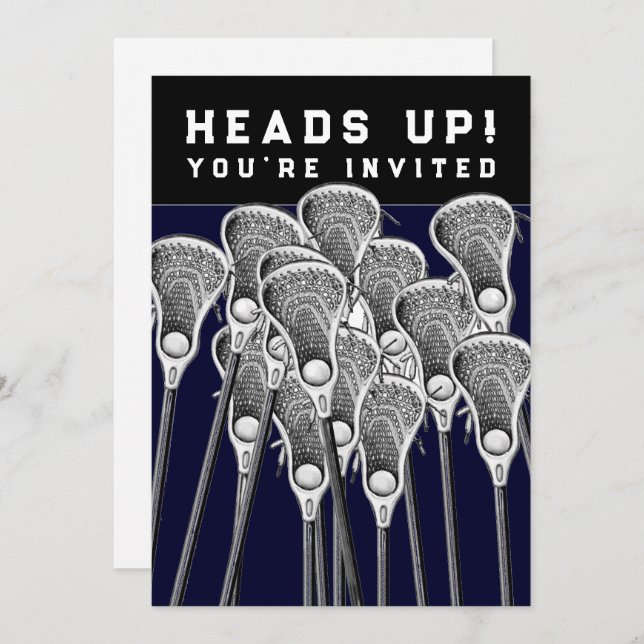 Invitaciones para Evento del Equipo de Lacrosse (Anverso / Reverso)