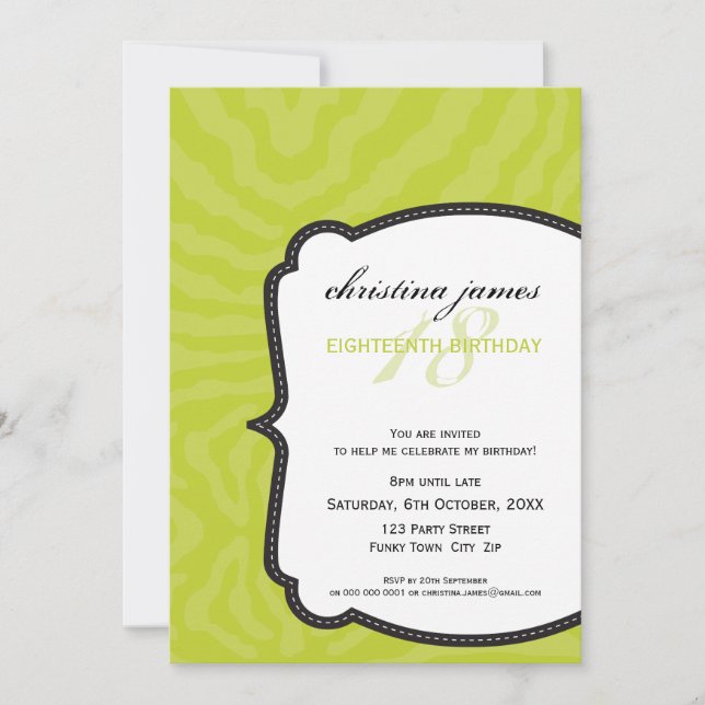 INVITACIONES PARA EVENTOS ESPECIALES :: cebra supe (Anverso)