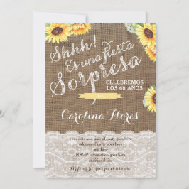 Invitaciones para fiesta con girasol