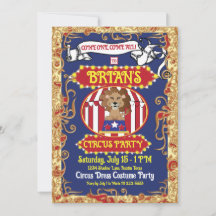 Invitaciones para fiesta con tema de circo