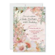 Invitaciones para fiesta con tema floral de jardín