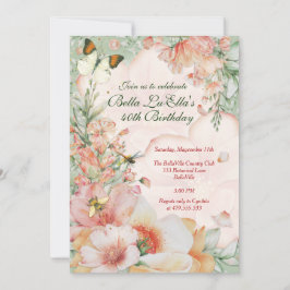 Invitaciones para fiesta con tema floral de jardín