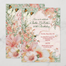 Invitaciones para fiesta con tema floral de jardín