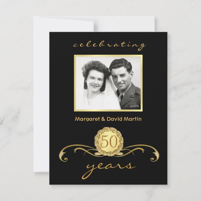 Invitaciones para Fiesta de Aniversario Número 50  (Anverso)