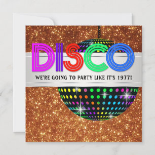 Invitaciones para fiesta de baile disco