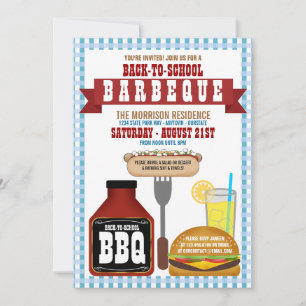 Invitaciones para Fiesta de Barbacoa de Regreso a