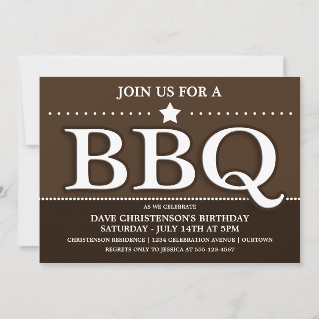 Invitaciones para fiesta de barbacoa de verano (Anverso)
