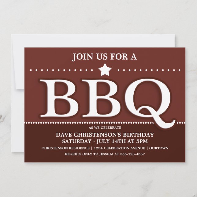 Invitaciones para fiesta de barbacoa de verano (Anverso)