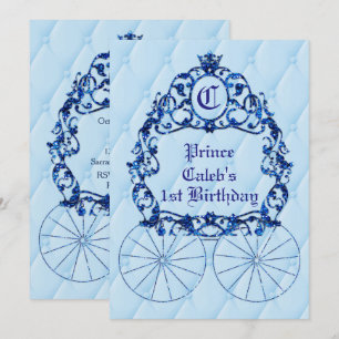 Invitaciones para fiesta de Carruaje Real Azul con
