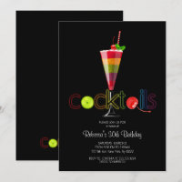 Invitaciones para fiesta de cóctel arcoíris