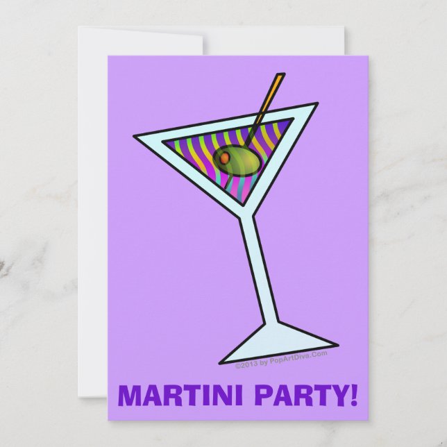 INVITACIONES PARA FIESTA DE COCTELES - MARTINI (Anverso)