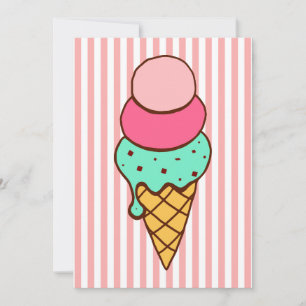 Invitaciones para fiesta de conos de helado
