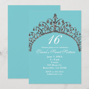 Invitaciones para fiesta de Corona de Tiara de Pur