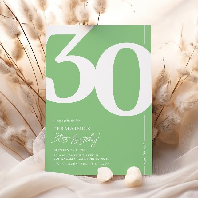 Invitaciones para fiesta de cumpleaños 30 verde (Subido por el creador)