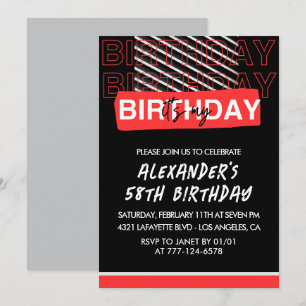 Invitaciones para fiesta de cumpleaños 58 de hombr