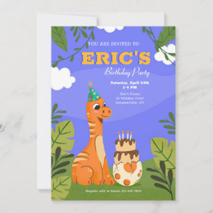 Invitaciones para fiesta de cumpleaños de dinosaur