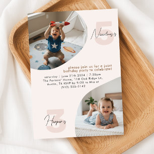 Invitaciones para Fiesta de Cumpleaños de Gemelos