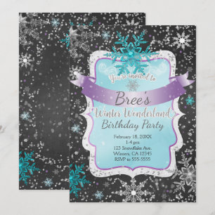 Invitaciones para fiesta de cumpleaños de invierno