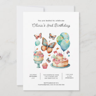 Invitaciones para fiesta de cumpleaños de mariposa