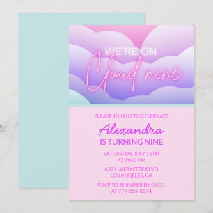 Invitaciones para fiesta de cumpleaños en Cloud 9