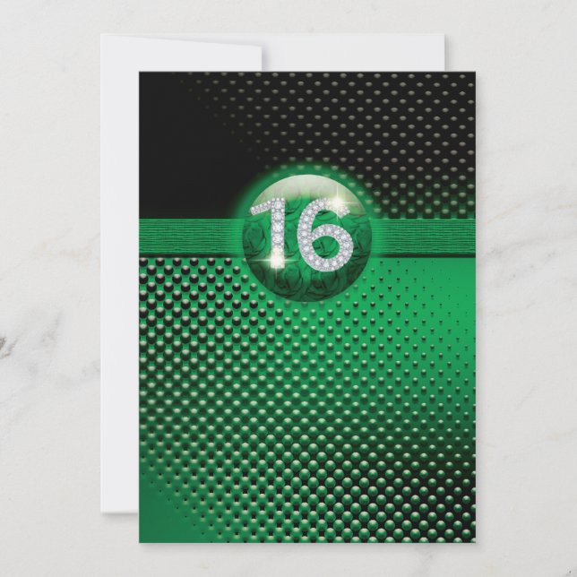 invitaciones para fiesta de cumpleaños número 16 - (Anverso)