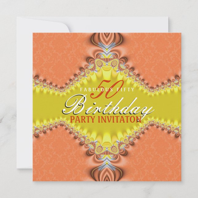Invitaciones para fiesta de cumpleaños número 50 d (Anverso)