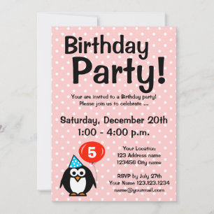 Invitaciones para fiesta de cumpleaños número 5 co