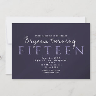 Invitaciones para fiesta de cumpleaños Smoky Plum