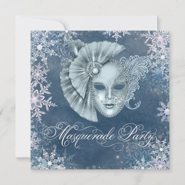 Invitaciones para fiesta de disfraces de invierno  (Anverso)