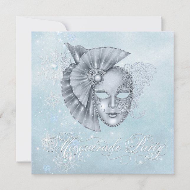 Invitaciones para fiesta de disfraces de invierno  (Anverso)