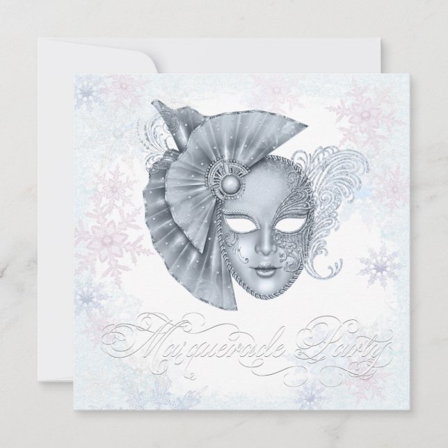 Invitaciones para fiesta de disfraces de invierno  (Anverso)