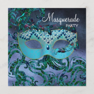 Invitaciones para Fiesta de Disfraz con Máscara de