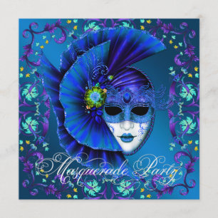 Invitaciones para fiesta de disfraz de azul real