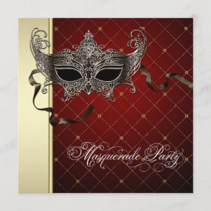 Invitaciones para fiesta de disfraz de oro negro d
