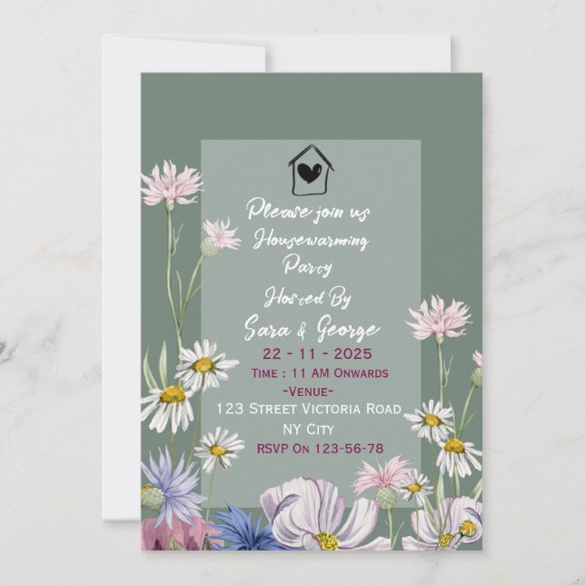 Invitaciones para Fiesta de Estreno de Casa  (Anverso)