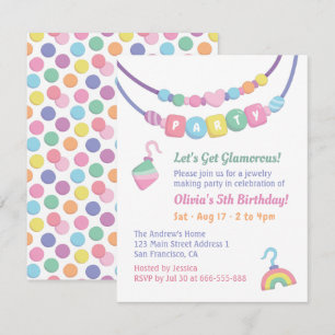 Invitaciones para fiesta de fabricación de joyas p
