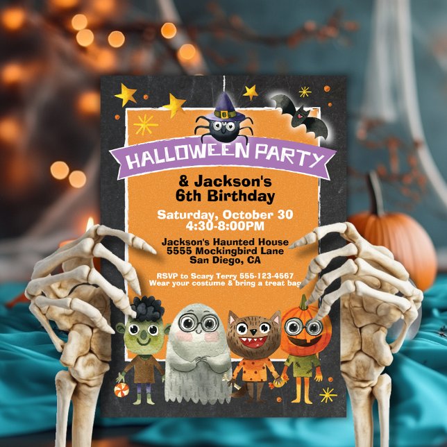 Invitaciones para fiesta de Halloween con truco pa (Subido por el creador)