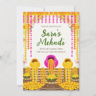 Invitaciones para fiesta de Henna digital e invita