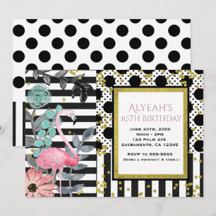 Invitaciones para fiesta de lunares de flamenco ro