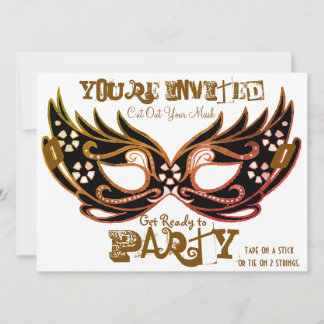 Invitaciones para Fiesta de Máscaras "Corta Máscar