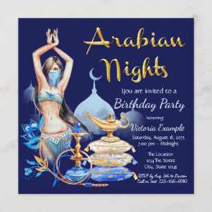 Invitaciones para Fiesta de Noche Árabe