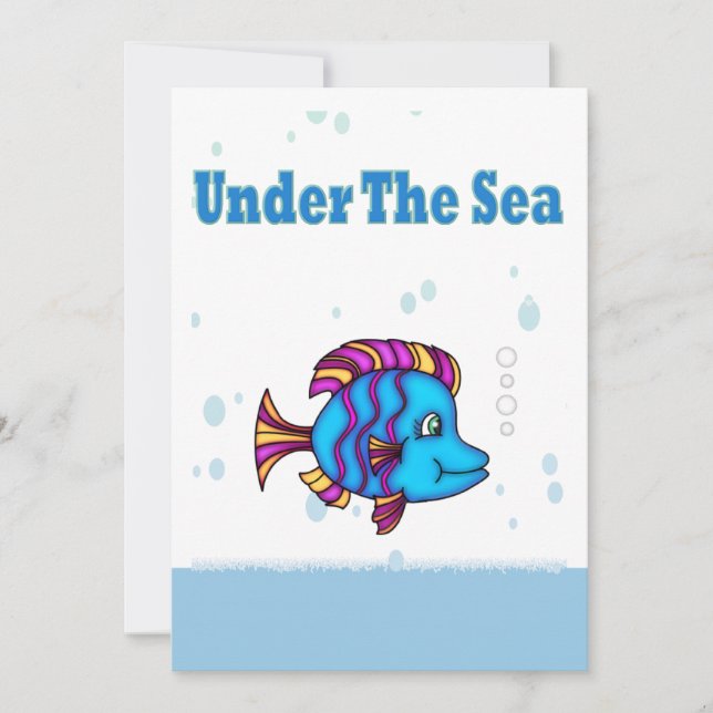 Invitaciones para Fiesta de Pescado Infantil (Anverso)