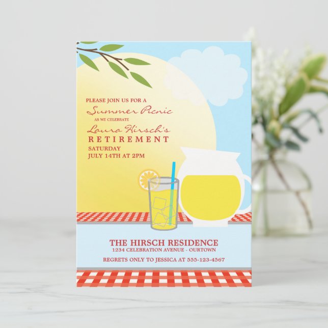 Invitaciones para Fiesta de Picnic en Verano Solea (Anverso de pie)