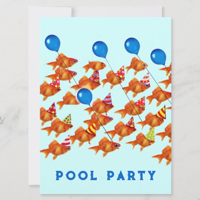 Invitaciones para Fiesta en la Piscina (Anverso)