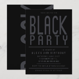 Invitaciones para fiesta negra