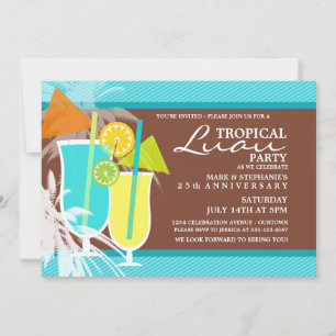 Invitaciones para Fiesta Tropical Luau