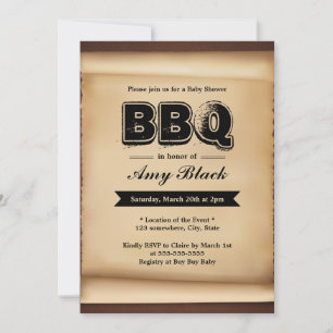 Invitaciones para fiestas Baby Shower BBQ de papel