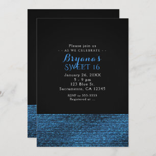Invitaciones para fiestas Blue & Black Modern Glam